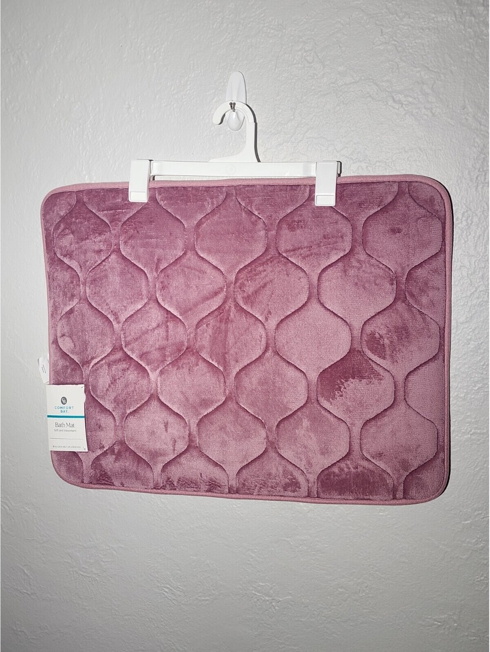 Comfort Bay Pink Foam Bathroom Bath Mat Non-Skid 18” X 24” Soft & Absorbent